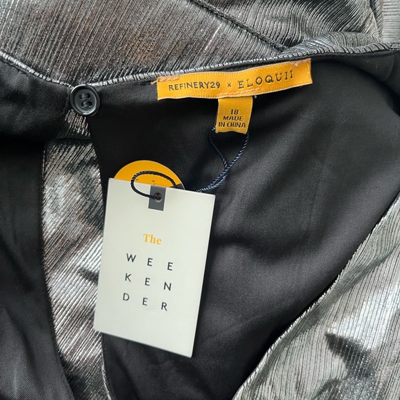 NWT R29 x Eloquii Metallic Wide leg Waist tie Jumpsuit - Picture 7 of 8